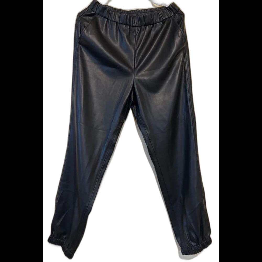NWT Z Supply Black Faux Leather Joggers Pants Size Medium M